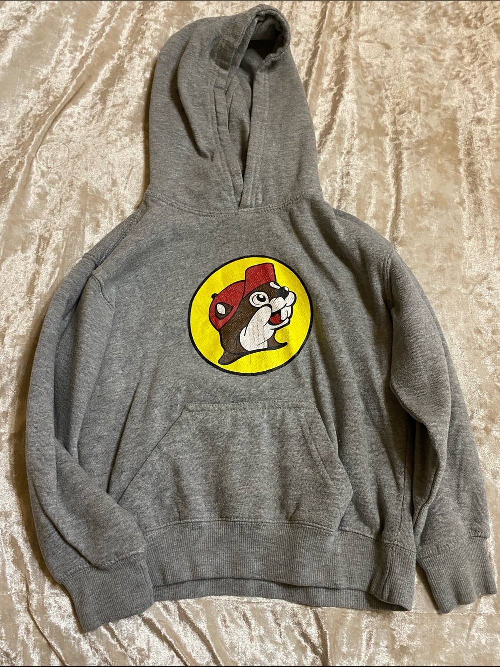 Gray Kids Hoodie with Buc-ee's Beaver Logo - Youth Sweatshirt